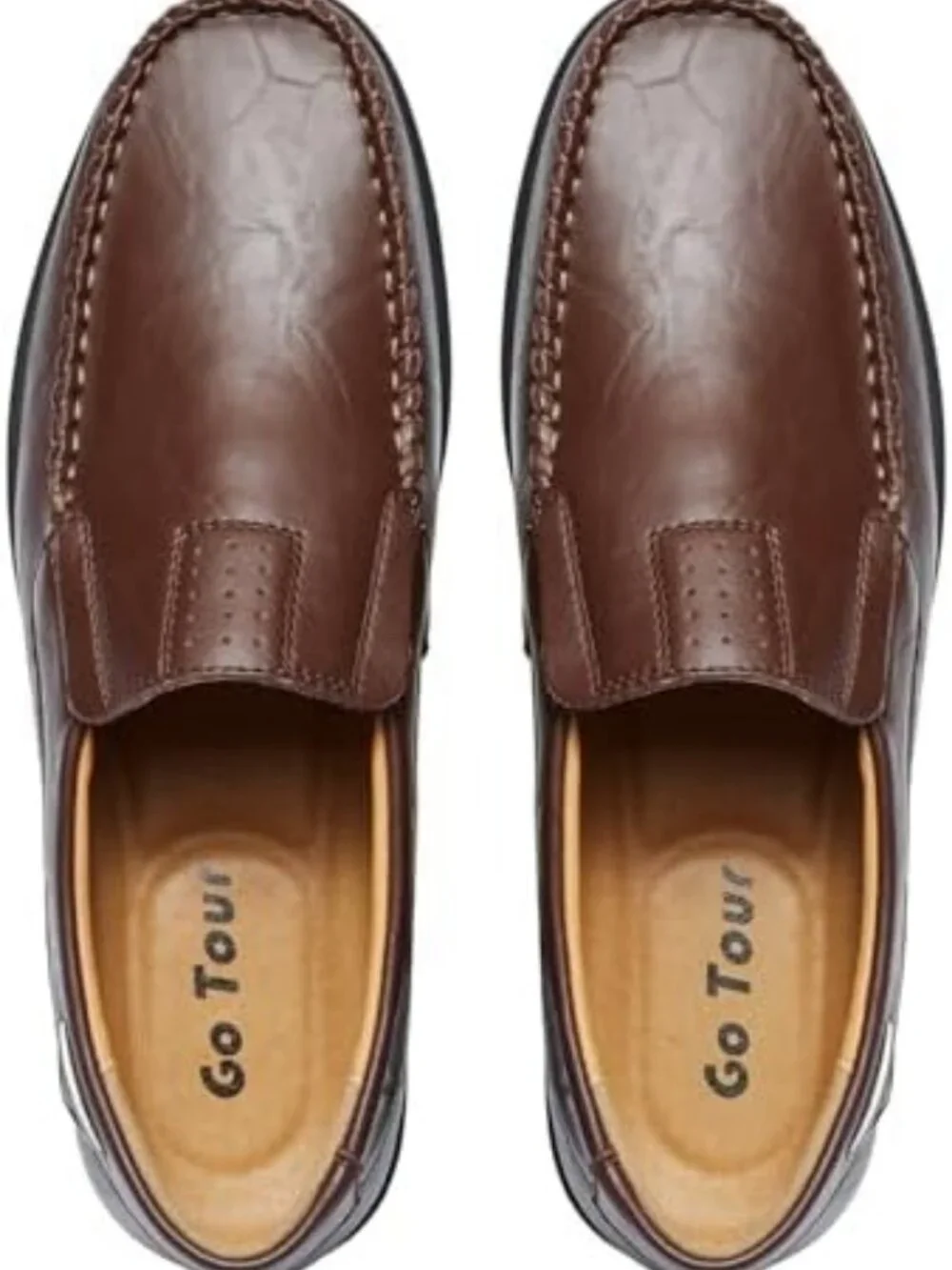 Stylish Men's Casual Leather Slip-On Loafers - Comfortable Fashion Shoes